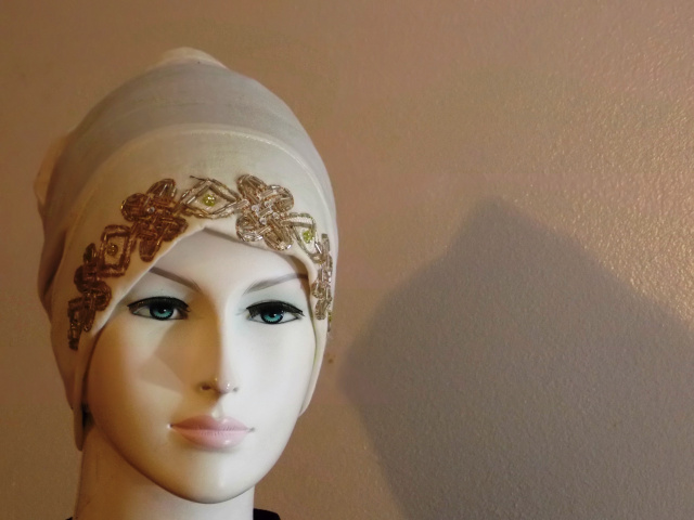 Beige color Embroieded Hijab underscarf 51